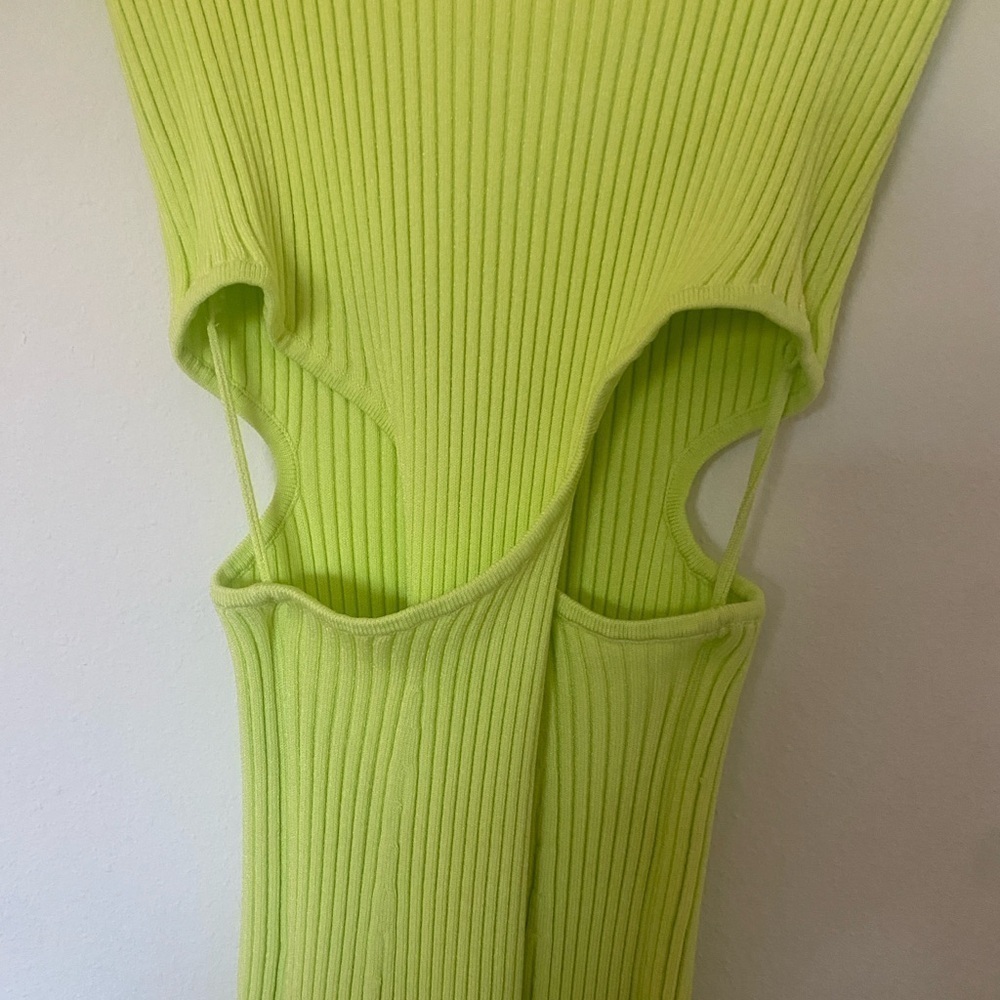 Jonathan Simkhai Collette Lemongrass Cutout Rib Knit Midi Dress - Picture 5 of 8